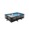 EXIT Black Wood pool 220x150x65cm with filter pump - black