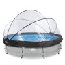 EXIT Soft Grey pool ø360x76cm with filter pump and dome - grey