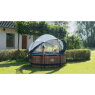 EXIT Stone pool ø244x76cm with filter pump and dome - grey