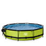 EXIT Lime pool ø360x76cm with filter pump and dome and canopy - green