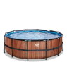 EXIT Wood pool ø427x122cm with sand filter pump - brown