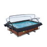 EXIT Wood pool 220x150x65cm with filter pump and dome and canopy - brown