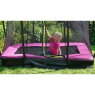 EXIT Silhouette ground trampoline 153x214cm with safety net - pink