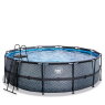 EXIT Stone pool ø450x122cm with sand filter pump - grey