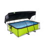 EXIT Lime pool 220x150x65cm with filter pump and canopy - green