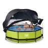 EXIT Lime pool ø300x76cm with filter pump and dome and canopy - green