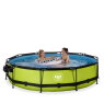 EXIT Lime pool ø360x76cm with filter pump and dome and canopy - green