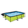 EXIT Lime pool 300x200x65cm with filter pump and dome and canopy - green