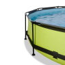 EXIT Lime pool ø360x76cm with filter pump and dome and canopy - green