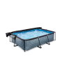 EXIT Stone pool 220x150x65cm with filter pump and canopy - grey