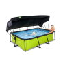 EXIT Lime pool 220x150x65cm with filter pump and canopy - green