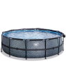 EXIT Stone pool ø488x122cm with filter pump - grey