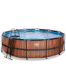 EXIT Wood pool ø488x122cm with sand filter pump - brown