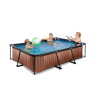 EXIT Wood pool 300x200x65cm with filter pump and dome - brown
