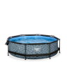 EXIT Stone pool ø300x76cm with filter pump and dome - grey