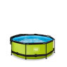 EXIT Lime pool ø244x76cm with filter pump and canopy - green
