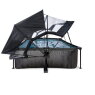 EXIT Black Wood pool 300x200x65cm with filter pump and dome and canopy - black