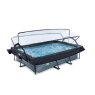 EXIT Stone pool 220x150x65cm with filter pump and dome and canopy - grey