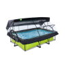 EXIT Lime pool 220x150x65cm with filter pump and dome and canopy - green