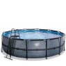 EXIT Stone pool ø488x122cm with filter pump - grey