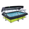 EXIT Lime pool 300x200x65cm with filter pump and dome and canopy - green