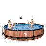 EXIT Wood pool ø360x76cm with filter pump - brown