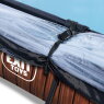 EXIT Wood pool 220x150x65cm with filter pump and dome - brown