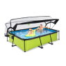 EXIT Lime pool 300x200x65cm with filter pump and dome - green