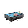 EXIT Black Wood pool 220x150x65cm with filter pump - black