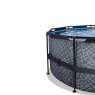 EXIT Stone pool ø450x122cm with filter pump - grey
