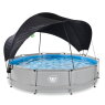 EXIT Soft Grey pool ø360x76cm with filter pump and canopy - grey