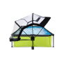 EXIT Lime pool 300x200x65cm with filter pump and dome - green