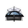 EXIT Black Wood pool 220x150x65cm with filter pump and dome - black