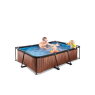 EXIT Wood pool 220x150x65cm with filter pump - brown
