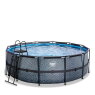 EXIT Stone pool ø427x122cm with filter pump - grey