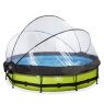 EXIT Lime pool ø360x76cm with filter pump and dome and canopy - green