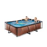 EXIT Wood pool 300x200x65cm with filter pump - brown