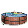 EXIT Wood pool ø450x122cm with filter pump - brown