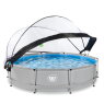 EXIT Soft Grey pool ø360x76cm with filter pump and dome - grey