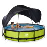 EXIT Lime pool ø360x76cm with filter pump and canopy - green