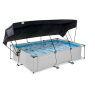 EXIT Soft Grey pool 300x200x65cm with filter pump and canopy - grey